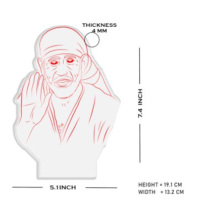 3D Illusion Sai Baba Night lamp multicolored Light Office and Pooja Room Decor